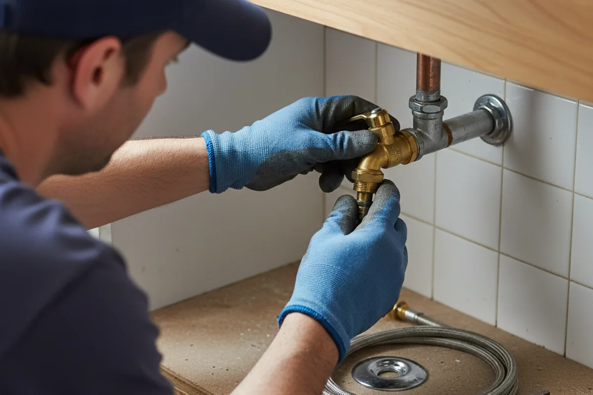 Shutoff valve and fitting work during Burst Pipe Repair in Eagle Rock